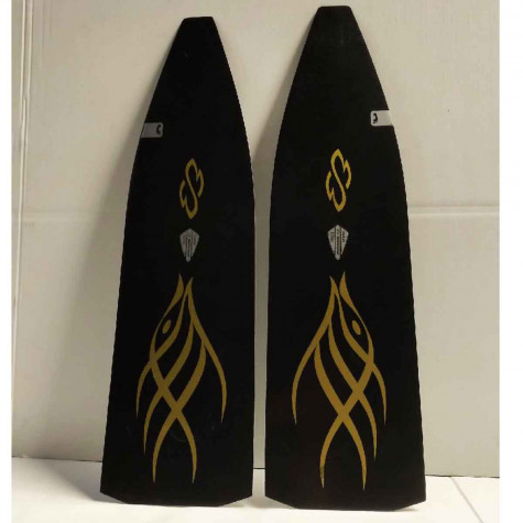 Pair of Fins 760B1EG with open heel custom footpockts - Finswimming/Spearfishing/Freediving